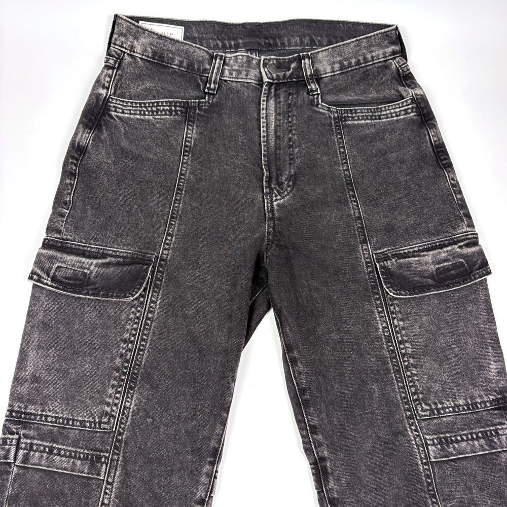 Gap 90s Loose Cargo Jeans Womens Sz 8 Black Wash Grunge Skater Street Y2K Baggy - Picture 3 of 16